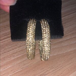 Joan Boyce Yellow Gold Pavé Hoops